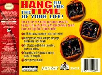 NBA Hangtime (USA) box cover back